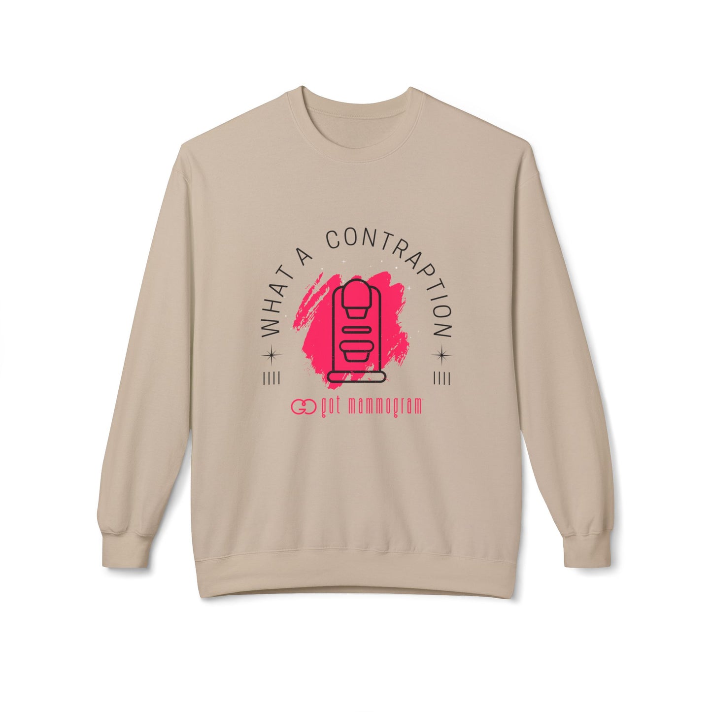 What A Contraption  Mammogram Sweatshirt - Breast Cancer Awareness - Black Font