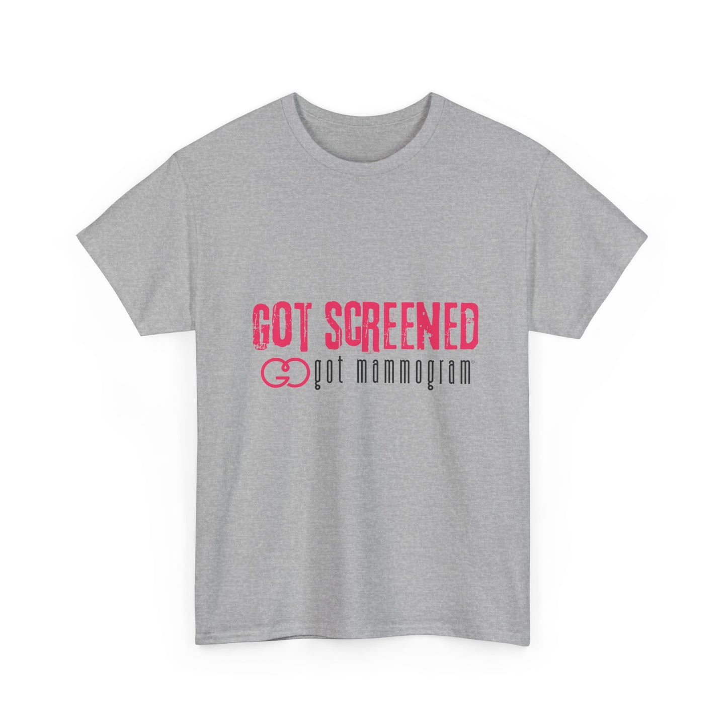 Got Screened Mammogram Heavy Cotton T-Shirt - Breast Cancer Awareness