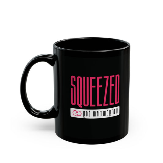 Squeezed Mammogram Black Mug (11oz, 15oz) - Breast Cancer Awareness