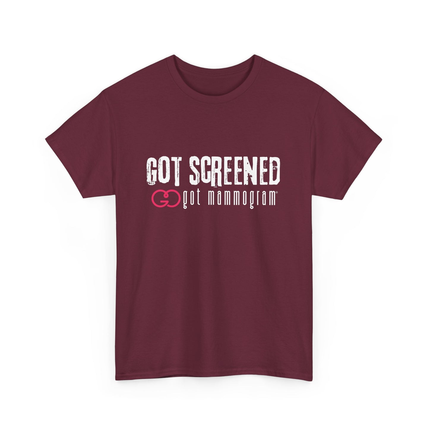 Got Screened Mammogram Heavy Cotton T-Shirt - Breast Cancer Awareness