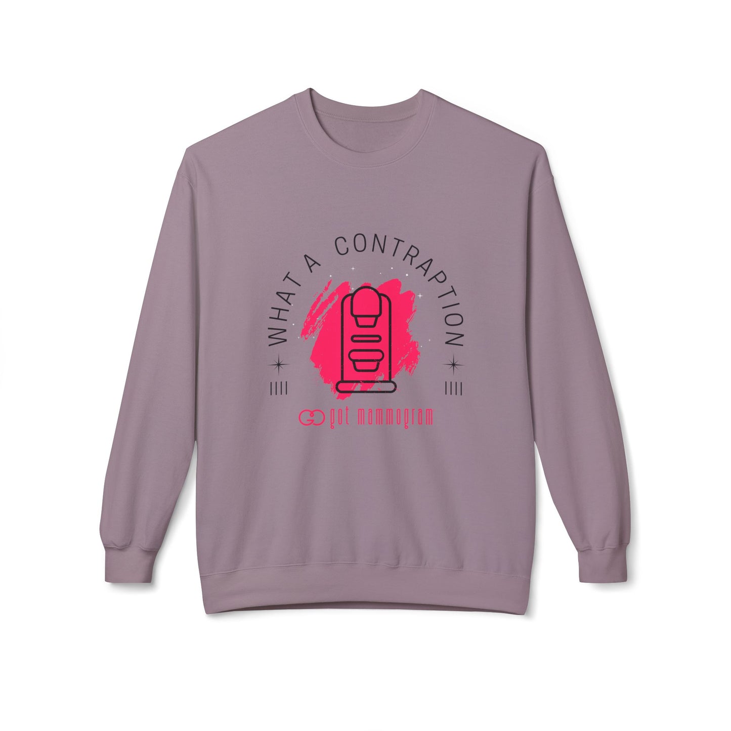 What A Contraption  Mammogram Sweatshirt - Breast Cancer Awareness - Black Font