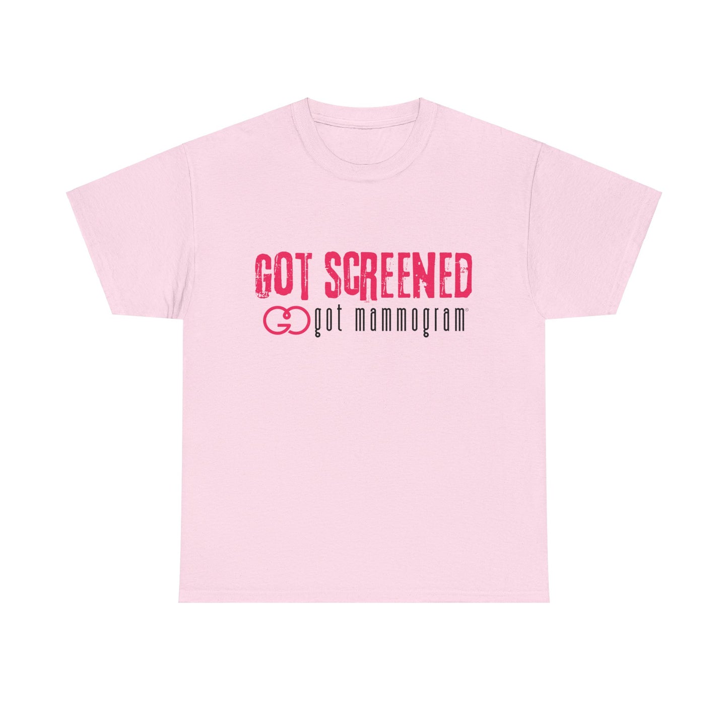 Got Screened Mammogram Heavy Cotton T-Shirt - Breast Cancer Awareness