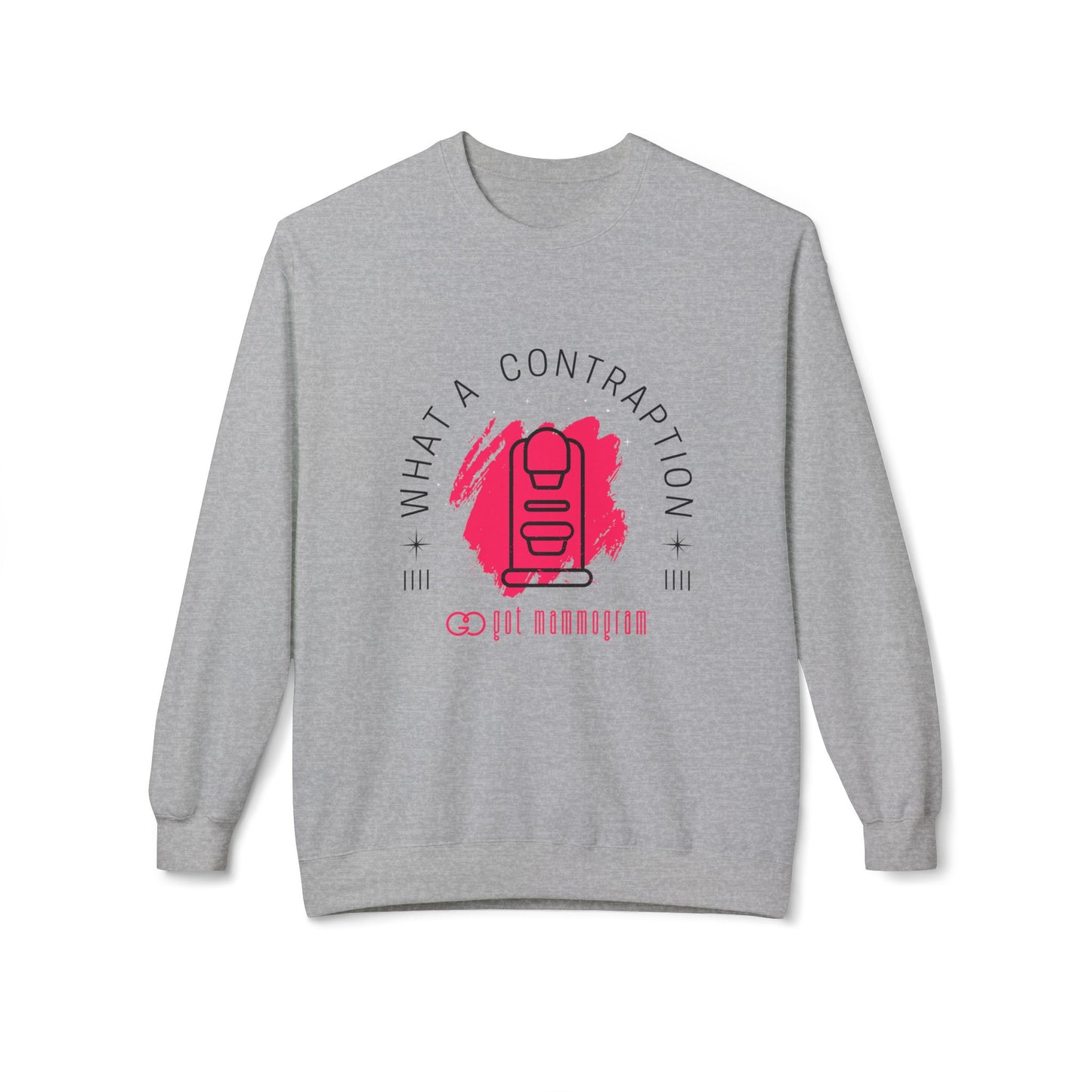 What A Contraption  Mammogram Sweatshirt - Breast Cancer Awareness - Black Font