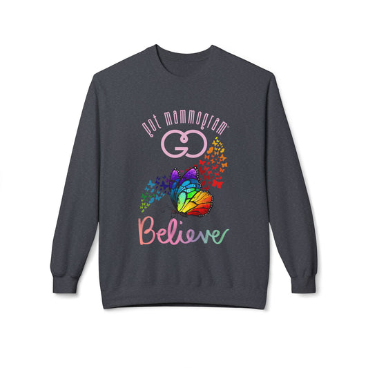 Believe Butterfly Mammogram Sweatshirt - Breast Cancer Awareness