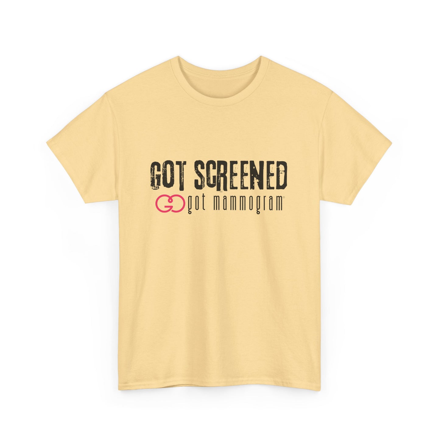 Got Screened Mammogram Heavy Cotton T-Shirt - Breast Cancer Awareness