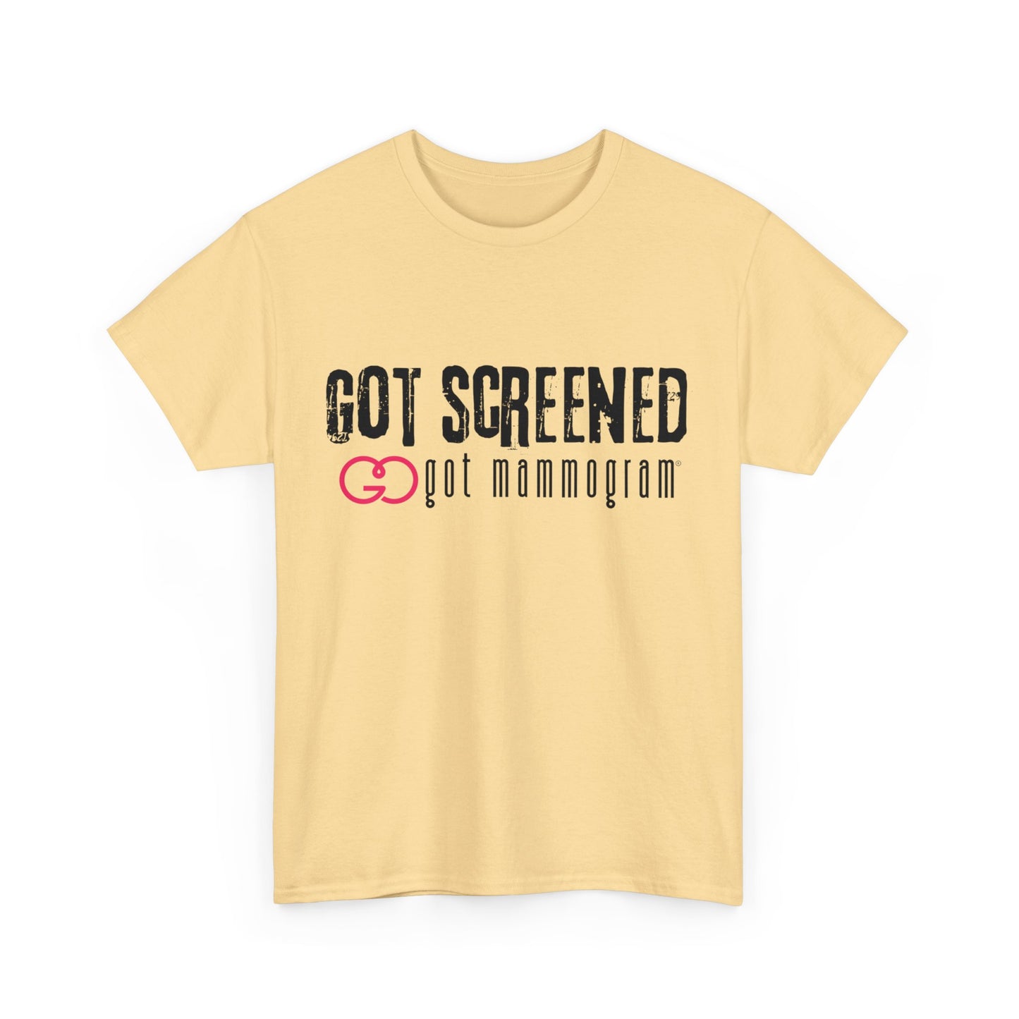 Got Screened Mammogram Heavy Cotton T-Shirt - Breast Cancer Awareness