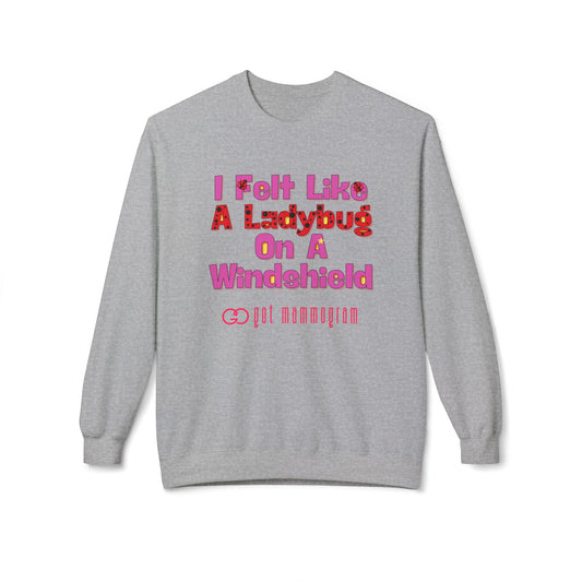 Ladybug on a Windshield Mammogram Sweatshirt - Breast Cancer Awareness - Pink Font