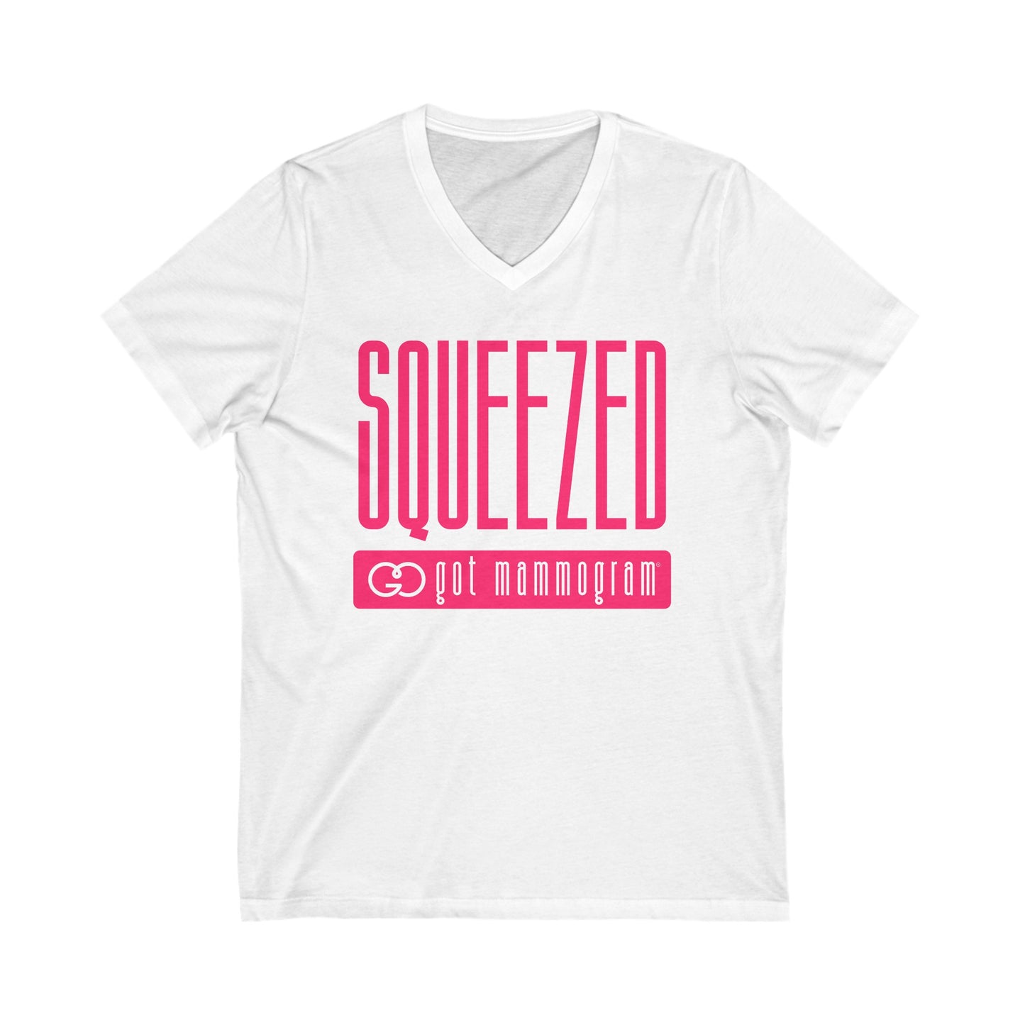 Squeezed Mammogram V-Neck T-Shirt - Breast Cancer Awareness