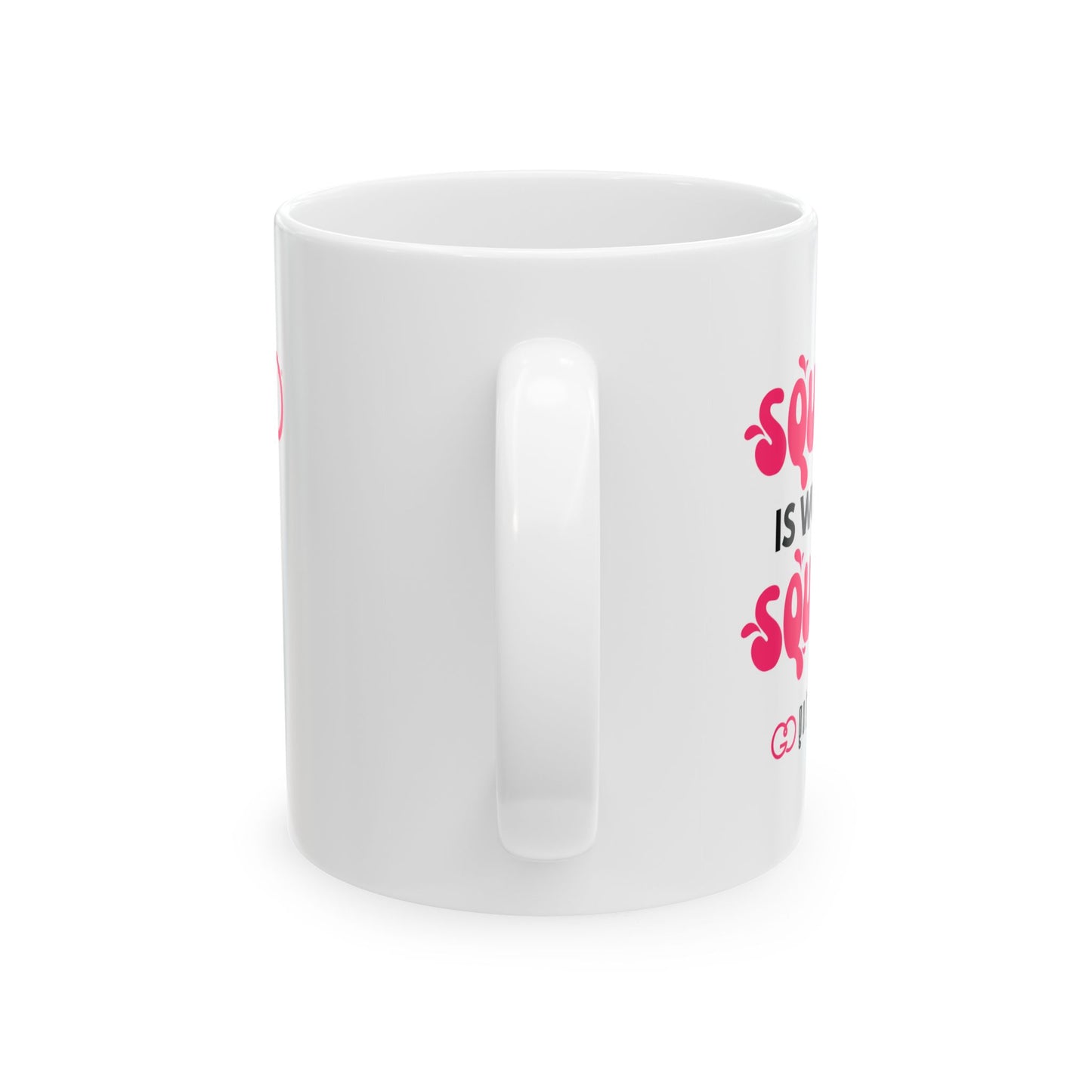 A Squeeze is Worth a Squeeze Mammogram  Ceramic Mug, (11oz, 15oz) - Breast Cancer Awareness