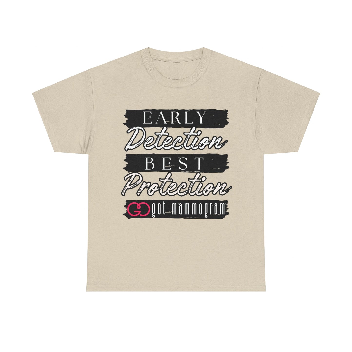 Early Detection Best Protection Mammogram Heavy Cotton T-Shirt - Breast Cancer Awareness