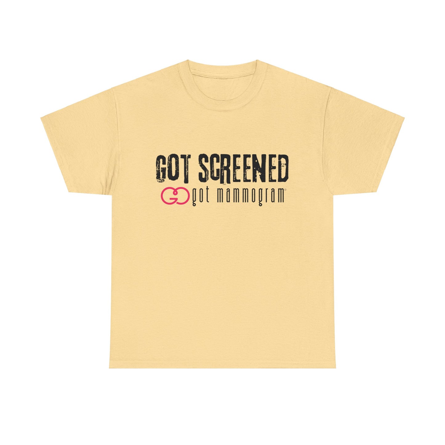 Got Screened Mammogram Heavy Cotton T-Shirt - Breast Cancer Awareness