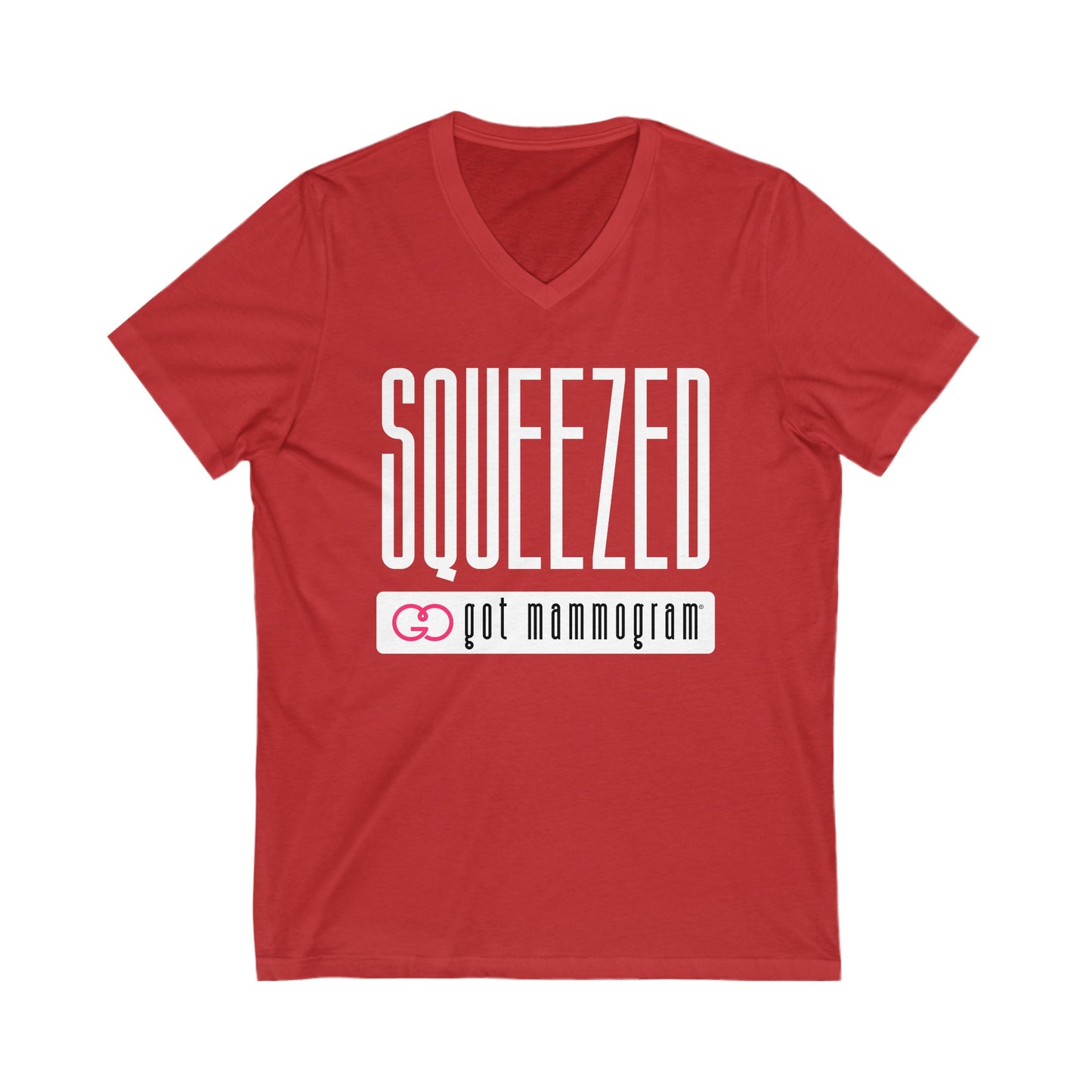 Squeezed Mammogram V-Neck T-Shirt - Breast Cancer Awareness