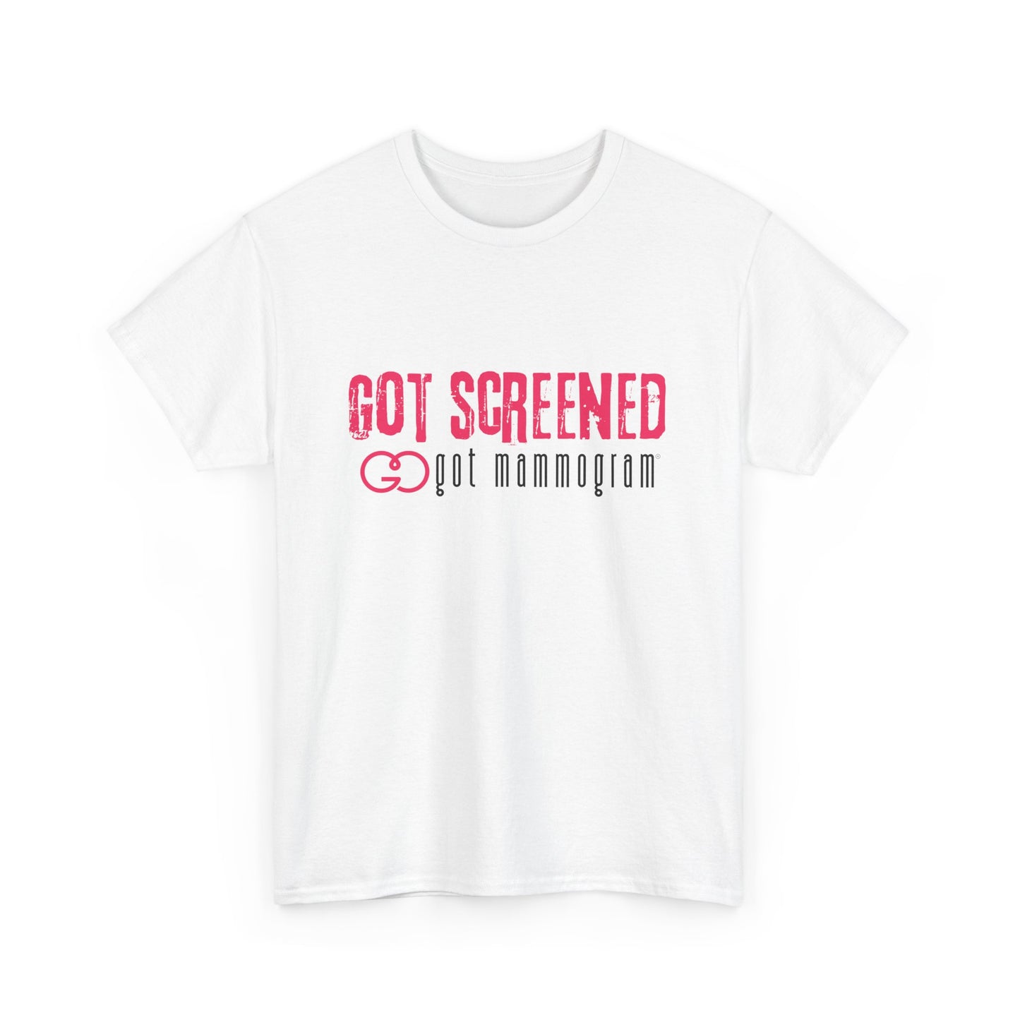 Got Screened Mammogram Heavy Cotton T-Shirt - Breast Cancer Awareness