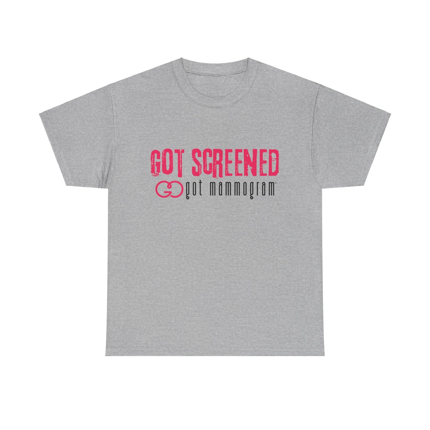 Got Screened Mammogram Heavy Cotton T-Shirt - Breast Cancer Awareness