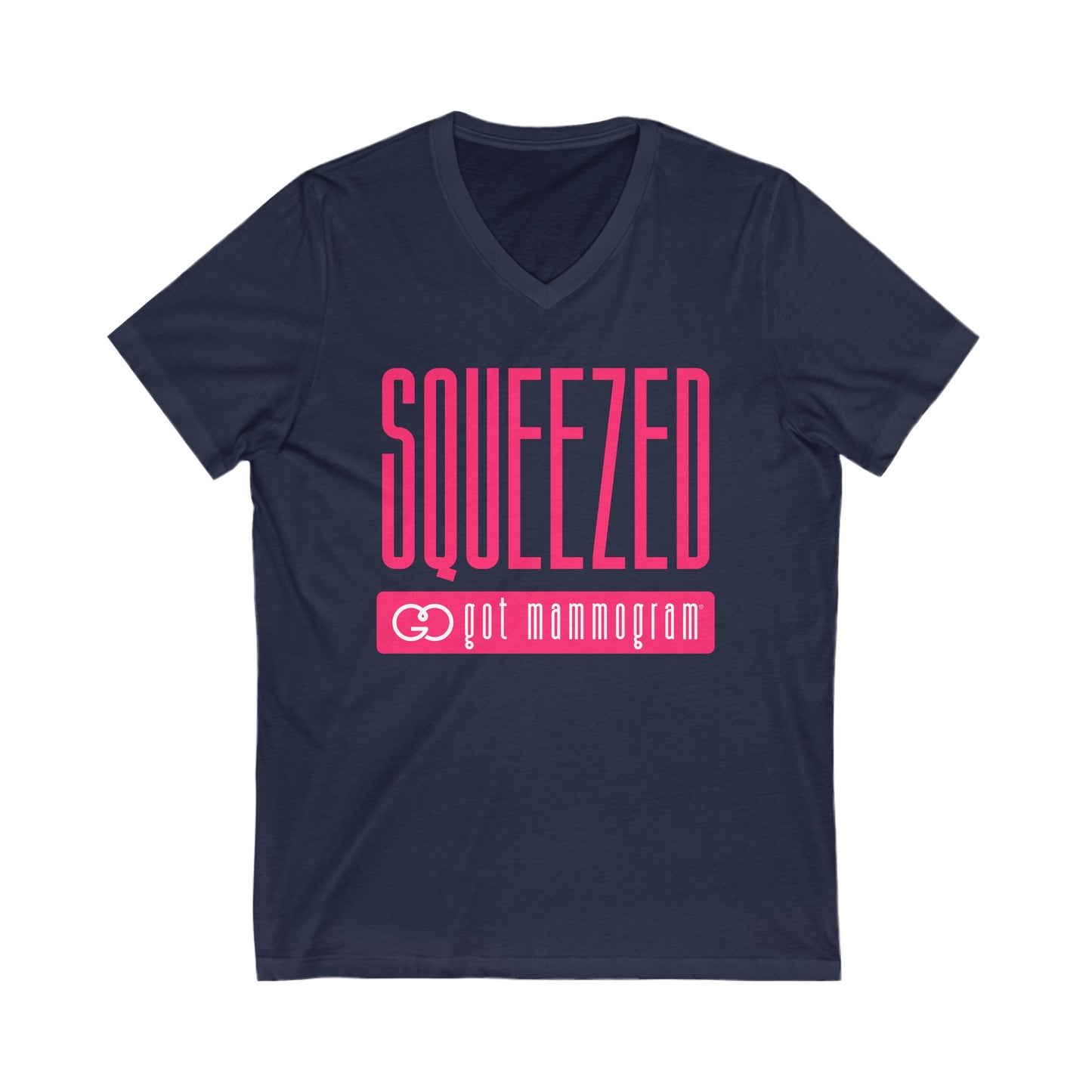 Squeezed Mammogram V-Neck T-Shirt - Breast Cancer Awareness