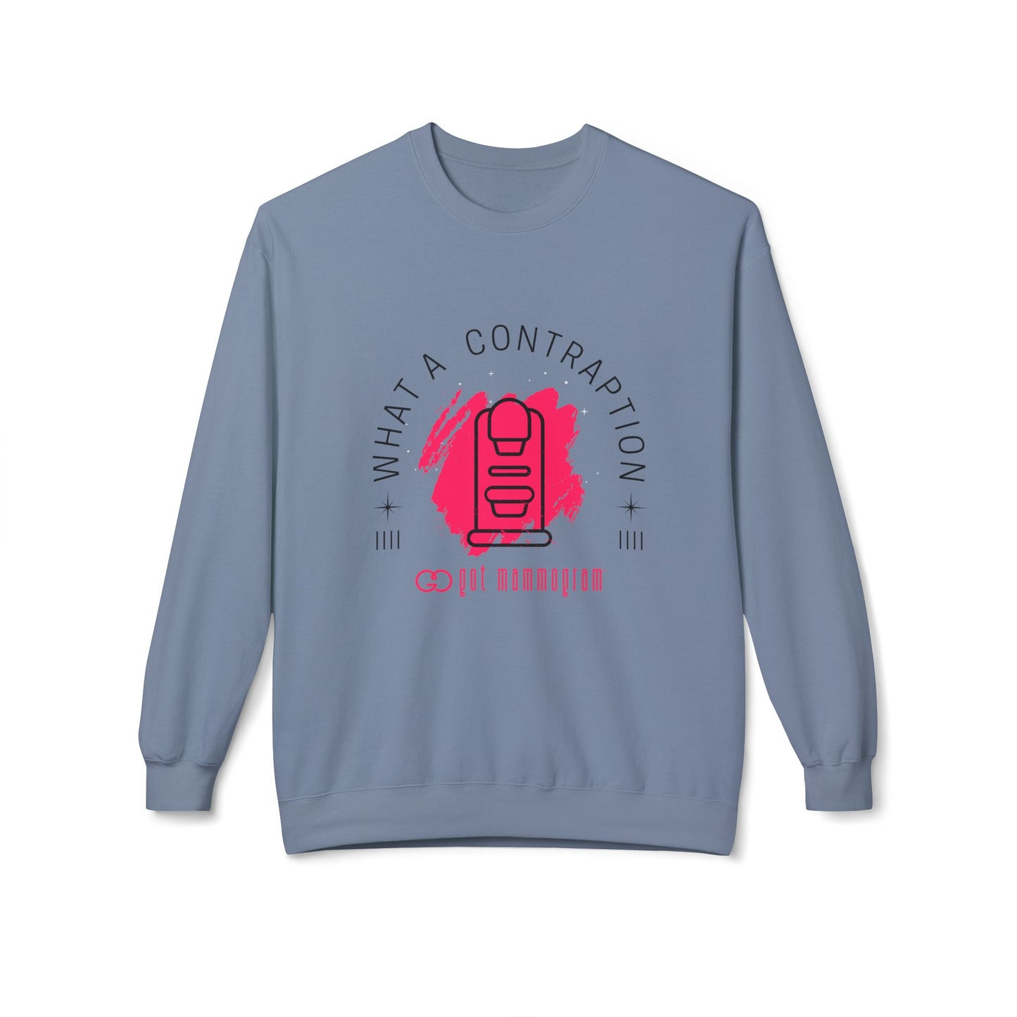 What A Contraption  Mammogram Sweatshirt - Breast Cancer Awareness - Black Font