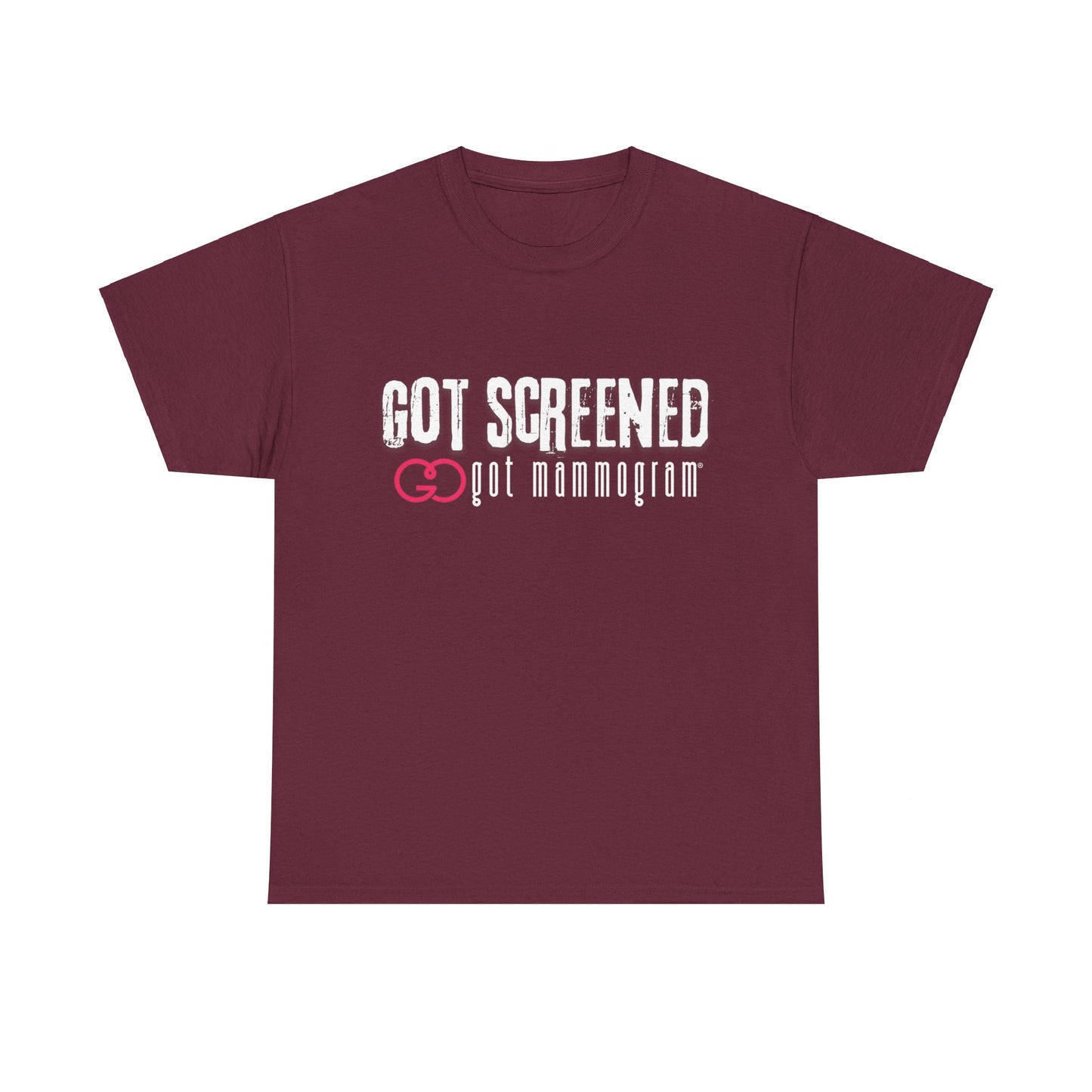 Got Screened Mammogram Heavy Cotton T-Shirt - Breast Cancer Awareness