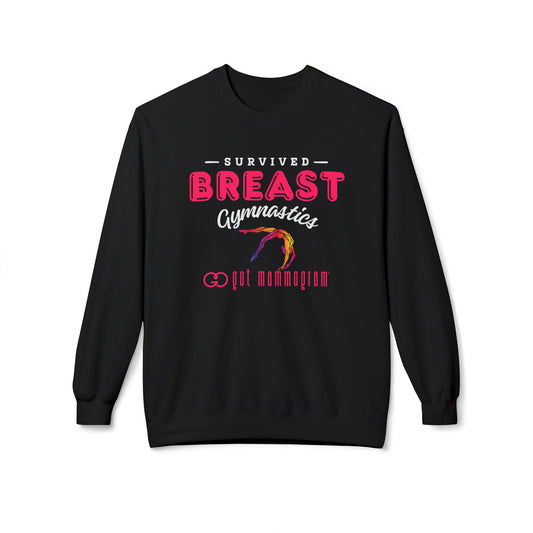 Breast Gymnastics Mammogram Sweatshirt - Breast Cancer Awareness - White Font