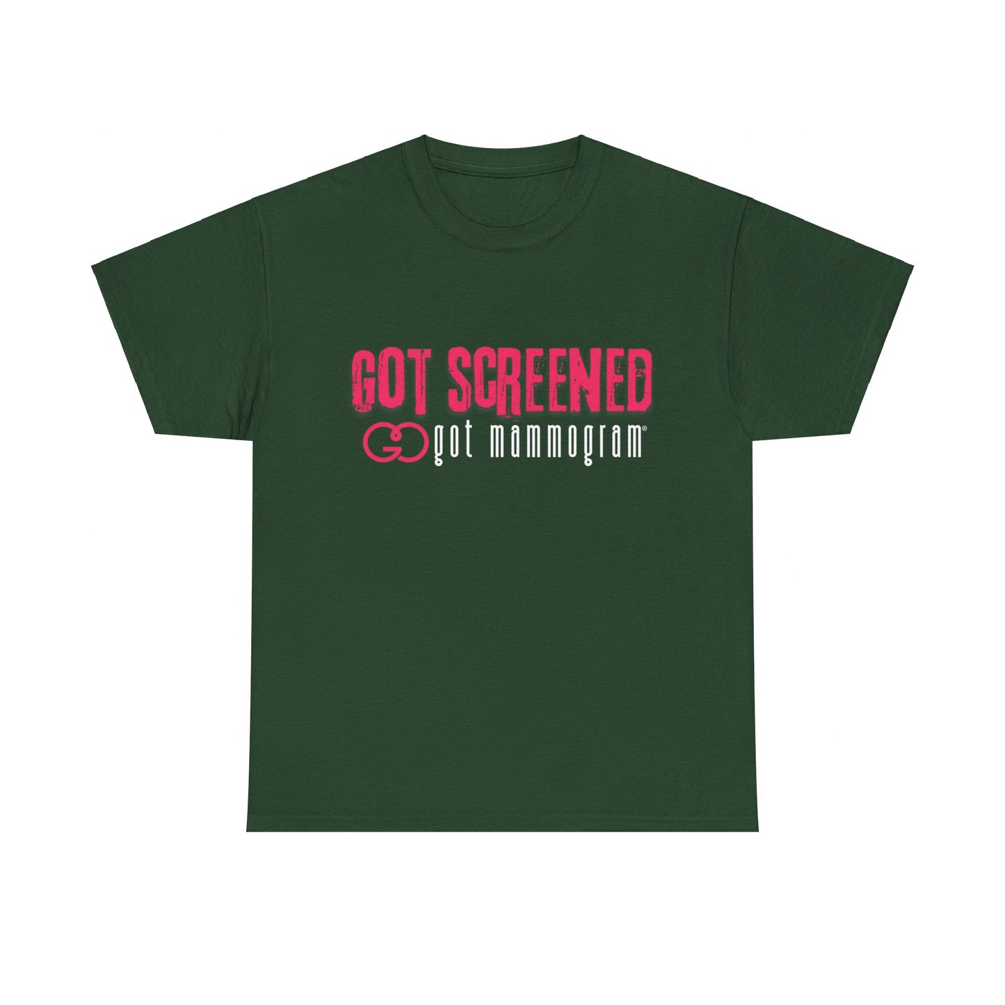 Got Screened Mammogram Heavy Cotton T-Shirt - Breast Cancer Awareness