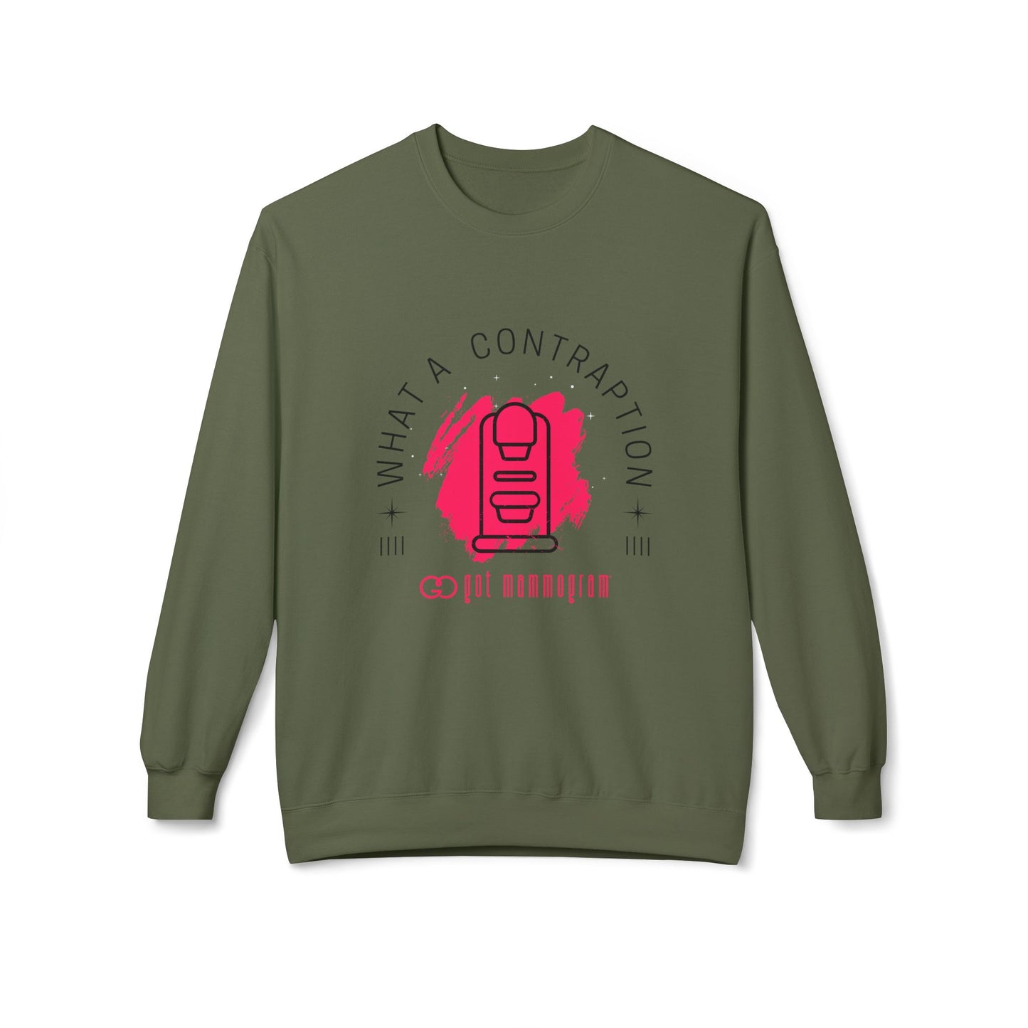 What A Contraption  Mammogram Sweatshirt - Breast Cancer Awareness - Black Font