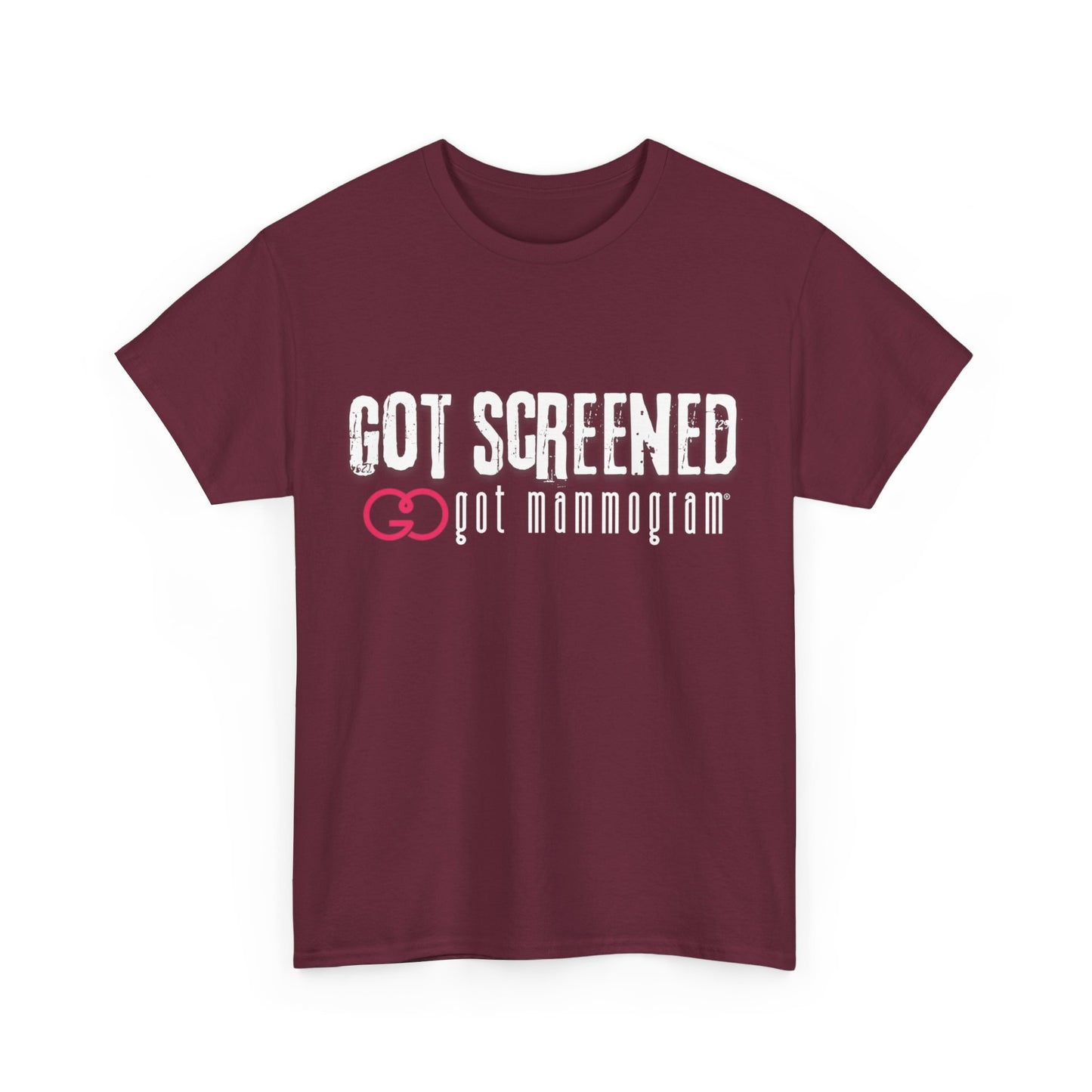 Got Screened Mammogram Heavy Cotton T-Shirt - Breast Cancer Awareness