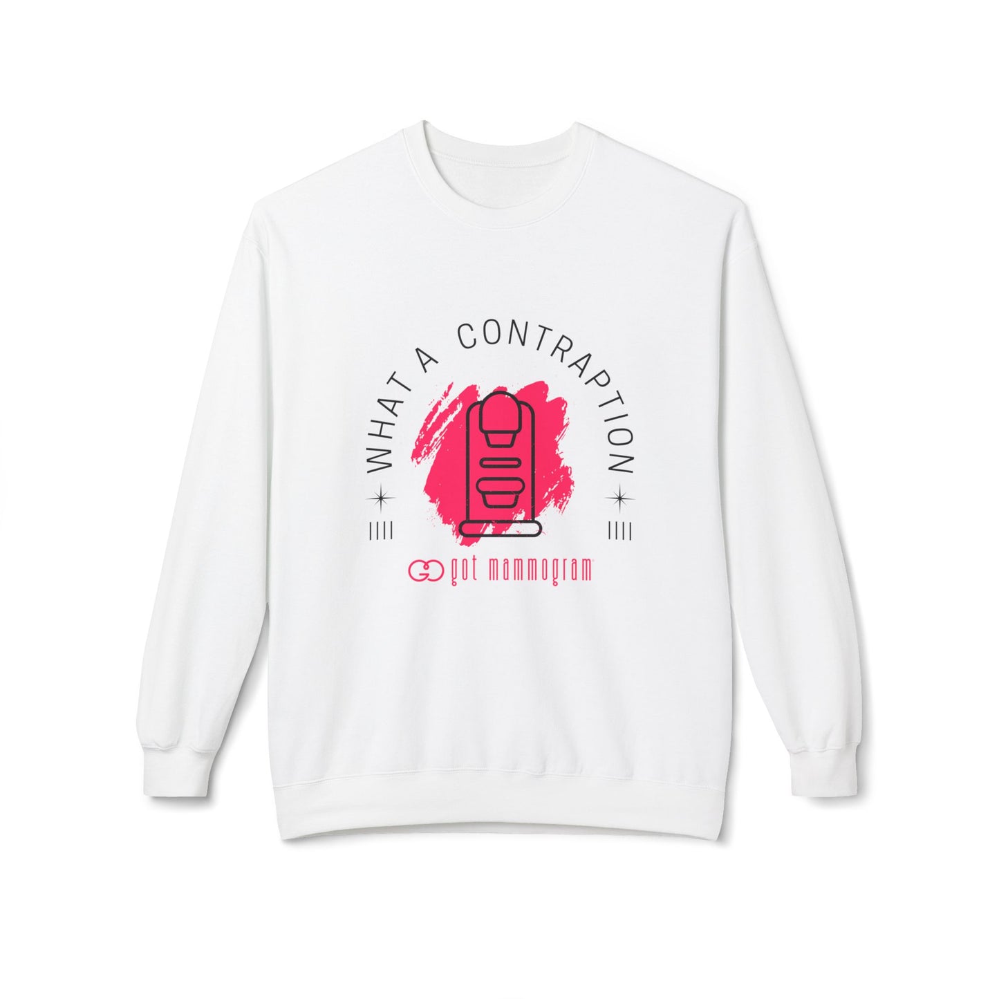 What A Contraption  Mammogram Sweatshirt - Breast Cancer Awareness - Black Font