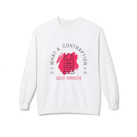 What A Contraption  Mammogram Sweatshirt - Breast Cancer Awareness - Black Font