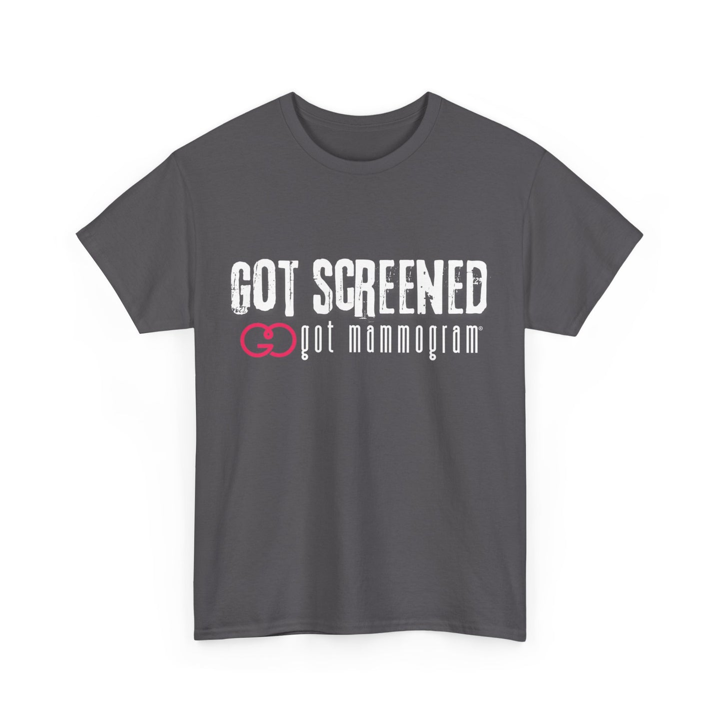 Got Screened Mammogram Heavy Cotton T-Shirt - Breast Cancer Awareness