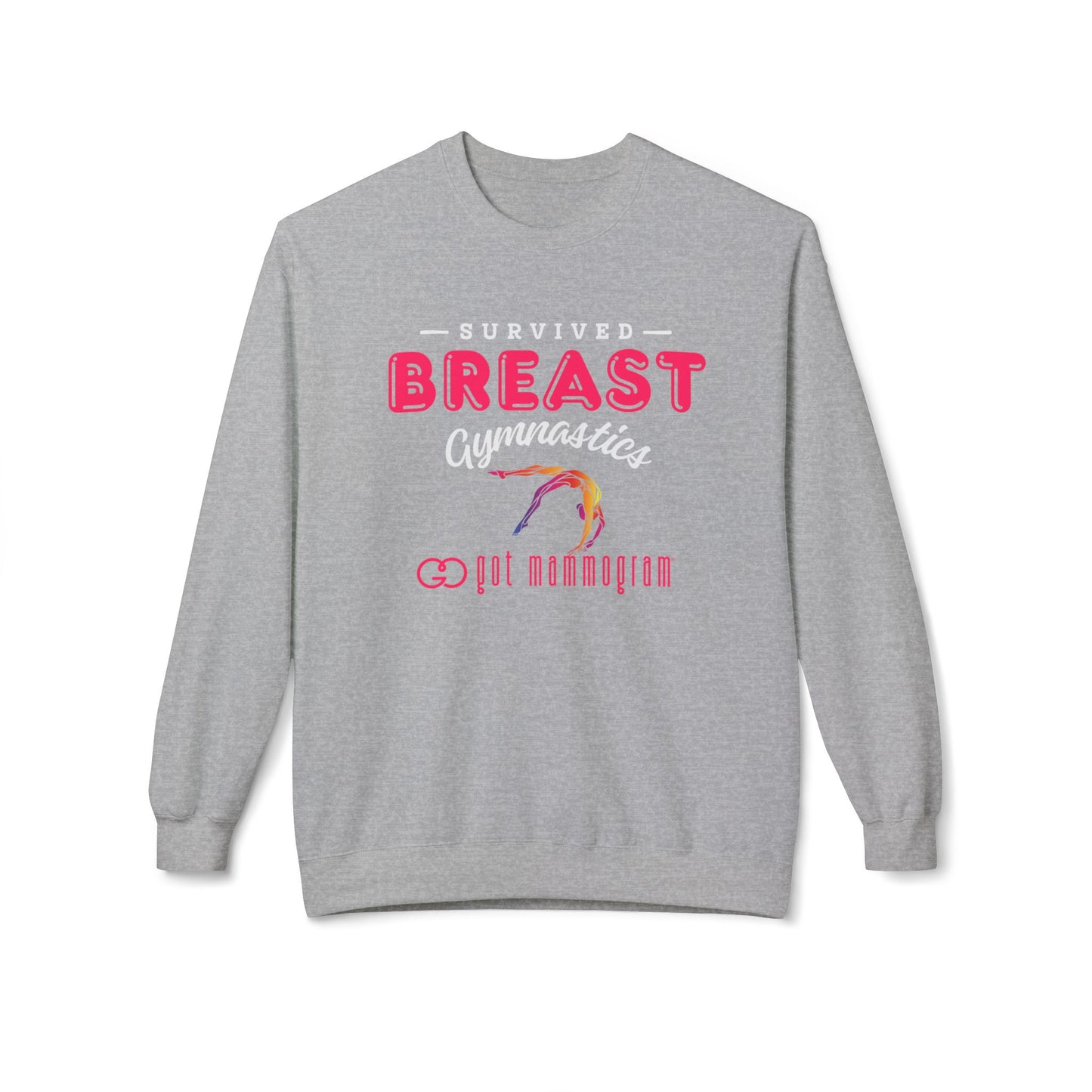 Breast Gymnastics Mammogram Sweatshirt - Breast Cancer Awareness - White Font