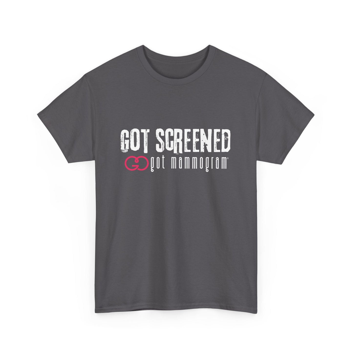 Got Screened Mammogram Heavy Cotton T-Shirt - Breast Cancer Awareness