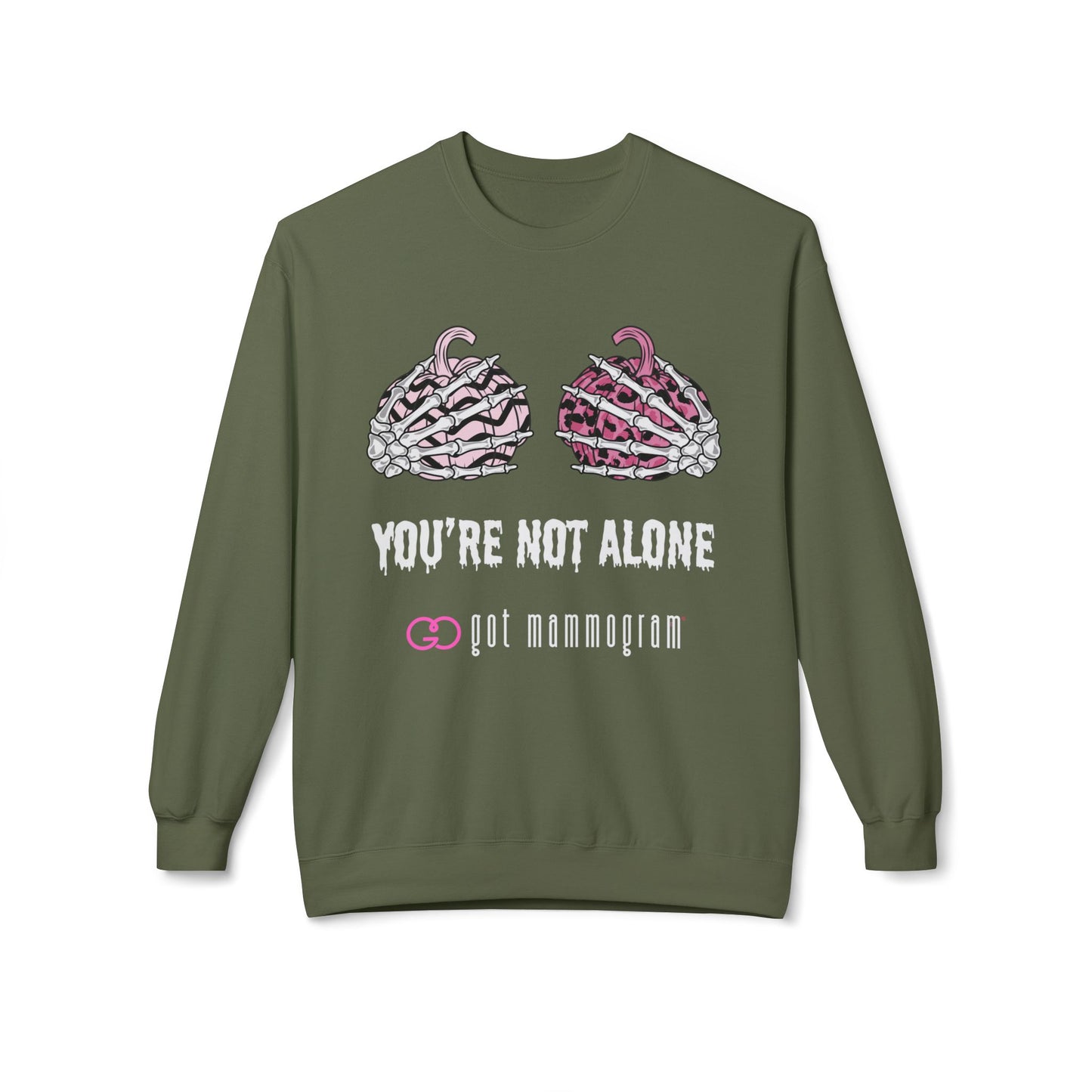 You're Not Alone Halloween Mammogram Sweatshirt - Breast Cancer Awareness