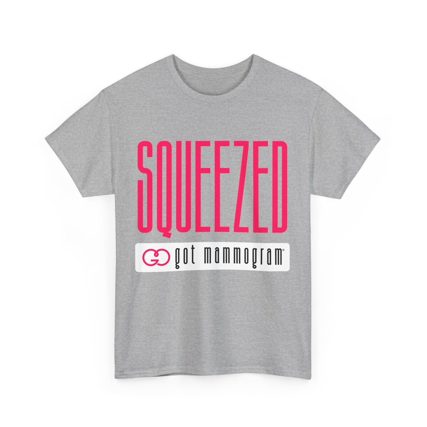 Squeezed Mammogram Heavy Cotton T-Shirt Breast Cancer Awareness