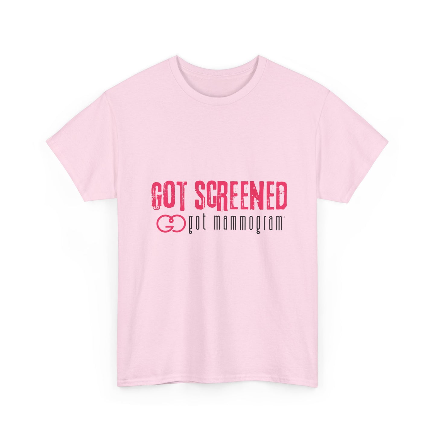 Got Screened Mammogram Heavy Cotton T-Shirt - Breast Cancer Awareness