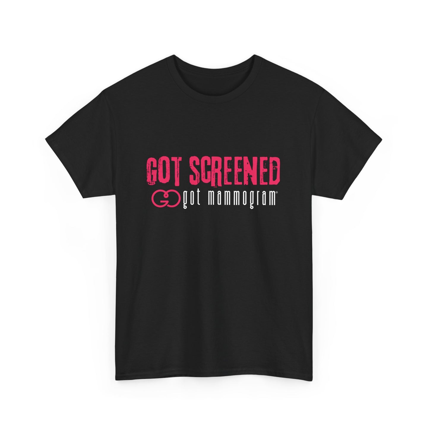 Got Screened Mammogram Heavy Cotton T-Shirt - Breast Cancer Awareness