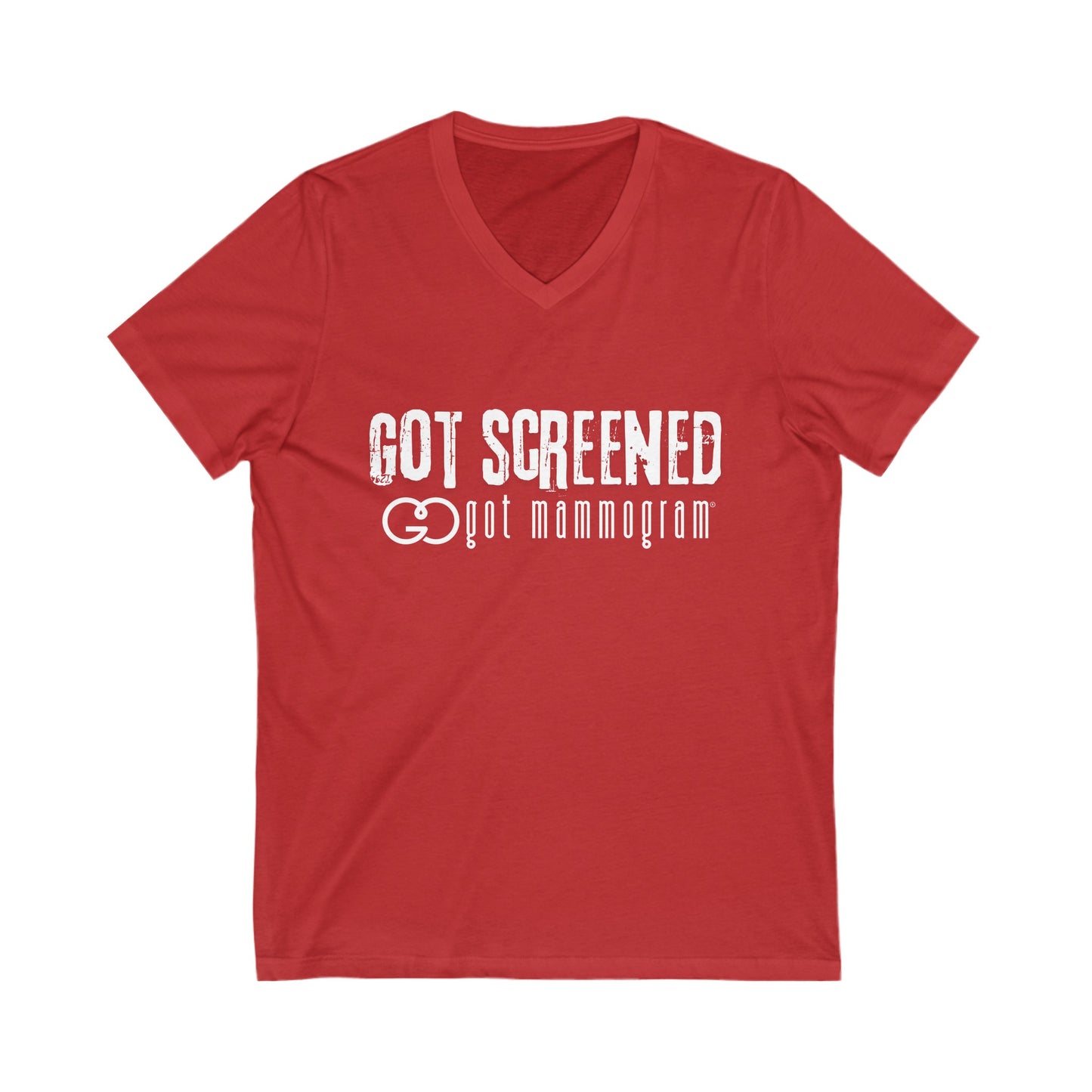 Got Screened Mammogram V-Neck T-Shirt - Breast Cancer Awareness