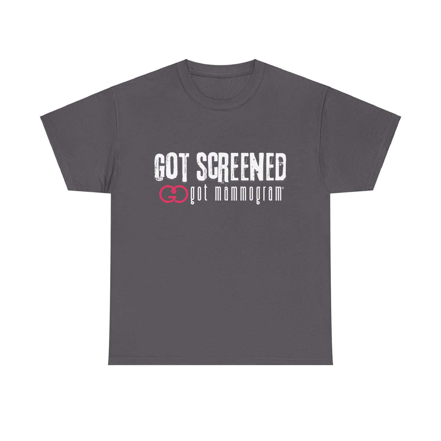 Got Screened Mammogram Heavy Cotton T-Shirt - Breast Cancer Awareness