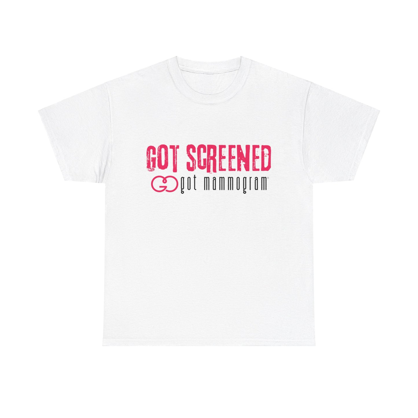 Got Screened Mammogram Heavy Cotton T-Shirt - Breast Cancer Awareness