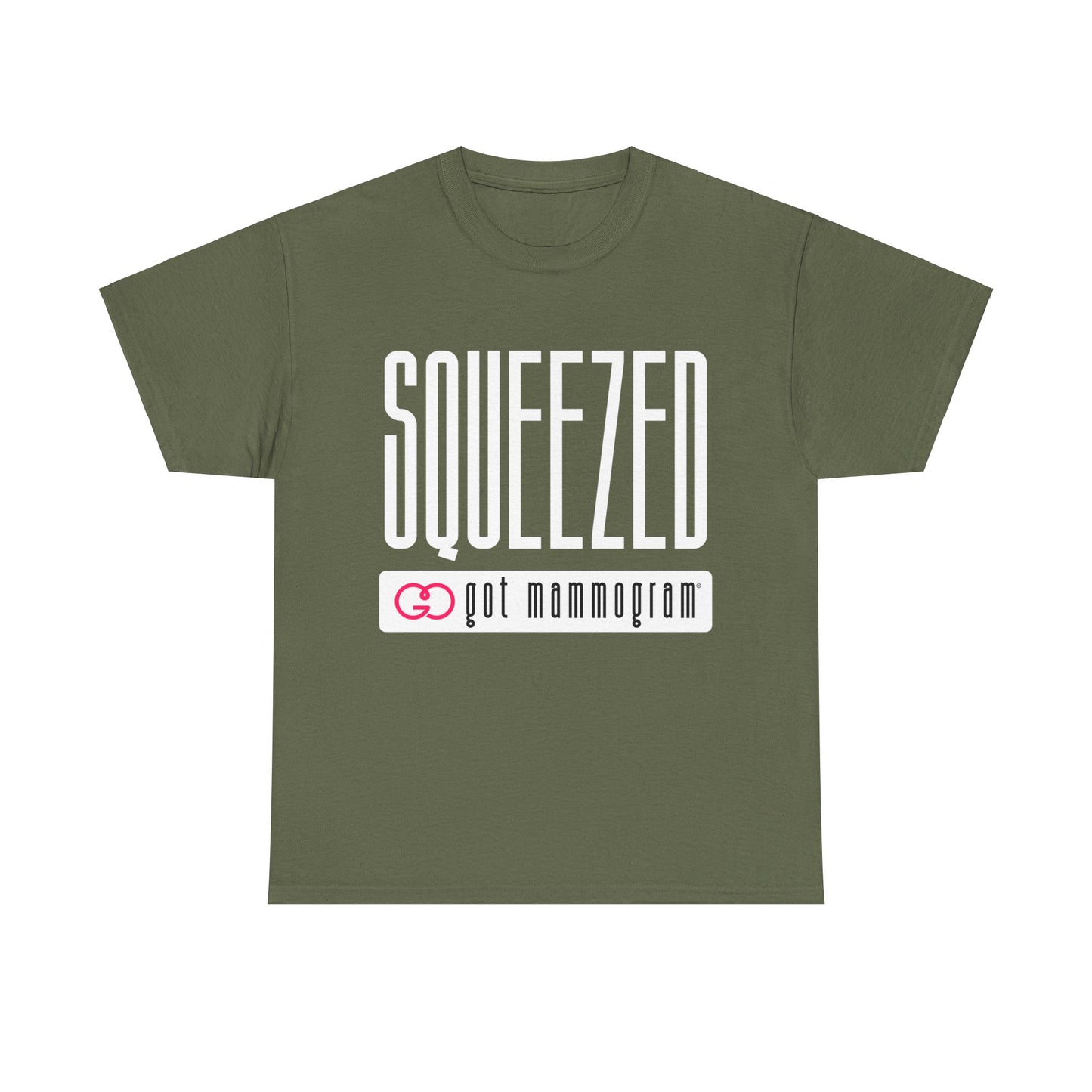 Squeezed Mammogram Heavy Cotton T-Shirt Breast Cancer Awareness