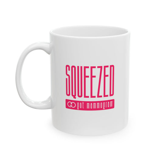 Squeezed Mammogram Ceramic Mug, (11oz, 15oz) - Breast Cancer Awareness